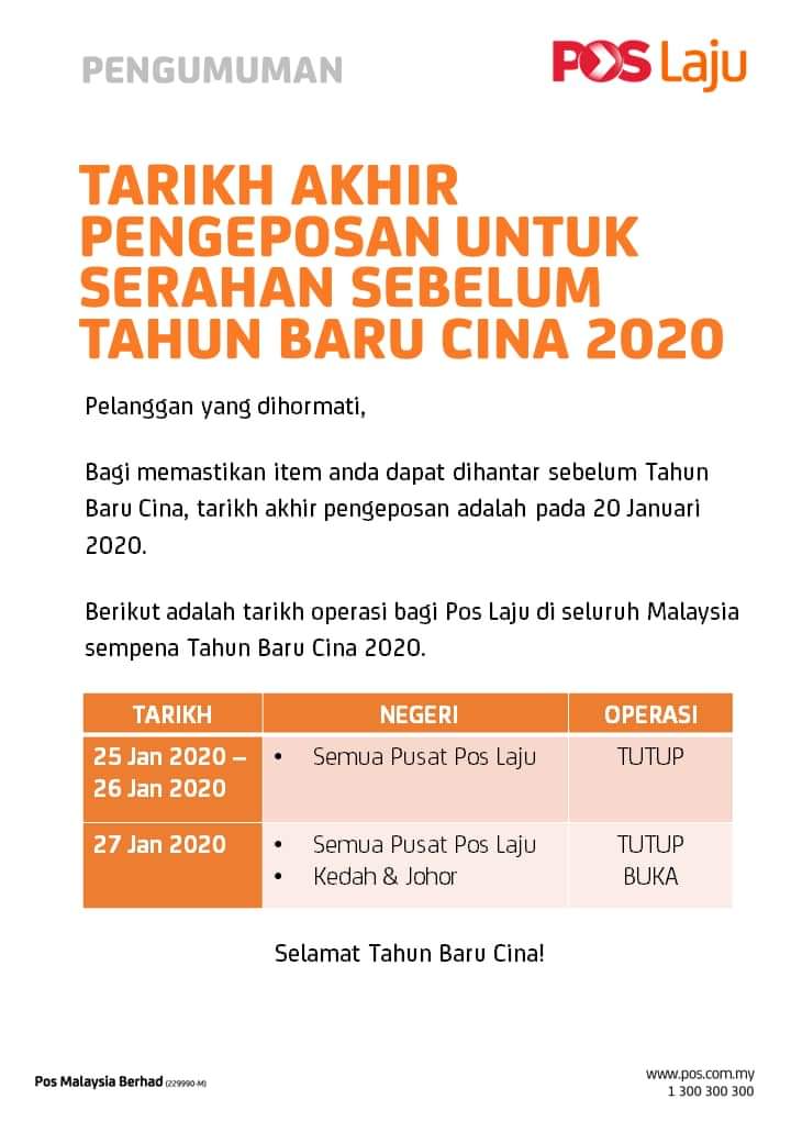 Waktu Operasi Asb Di Pejabat Pos 2019