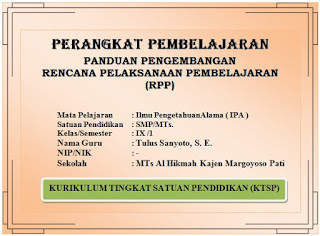 Contoh Perangkat Pembelajaran IPA Kelas 9 SMP/MTs Lengkap