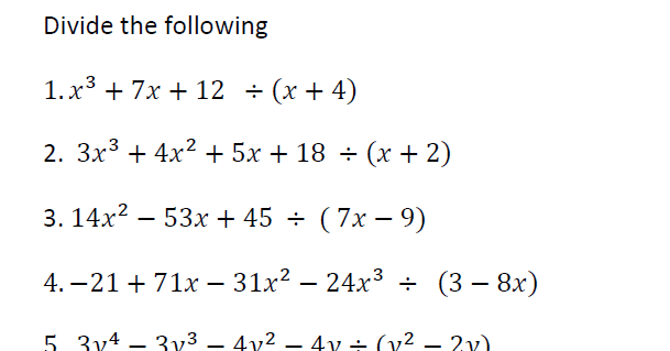 Math Algebraic expressions Revision