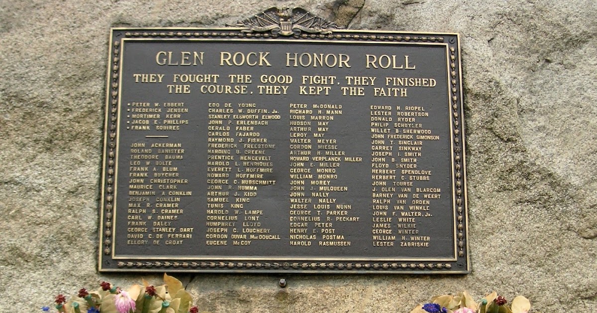 ABT UNK: Military Monday: WWI Honor Roll, Glen Rock, New Jersey
