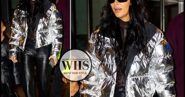Nieuwe betekenis jazz Vertolking Kim Kardashian in silver puffer jacket and purple sock boots in NYC on  December 21 ~ I want her style - What celebrities wore and where to buy it.  Celebrity Style