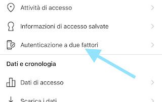 Autenticazione a due fattori Instagram per iOS