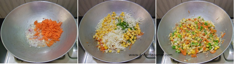 How to make Sweet Corn Fried Rice- Step 2