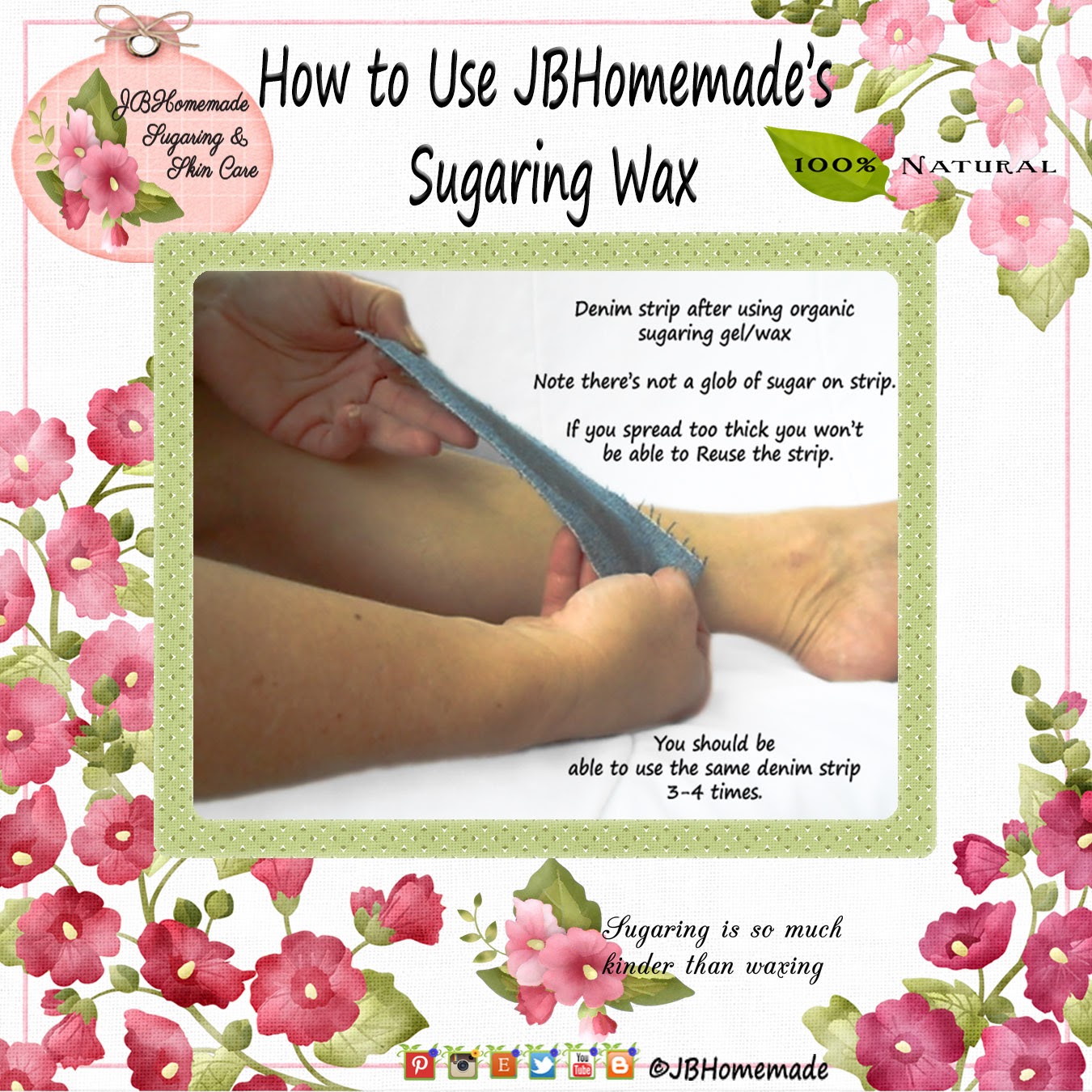 JBHomemade Sugaring and Skincare Exclusive! How To Use Sugaring Wax Tutorial instructions