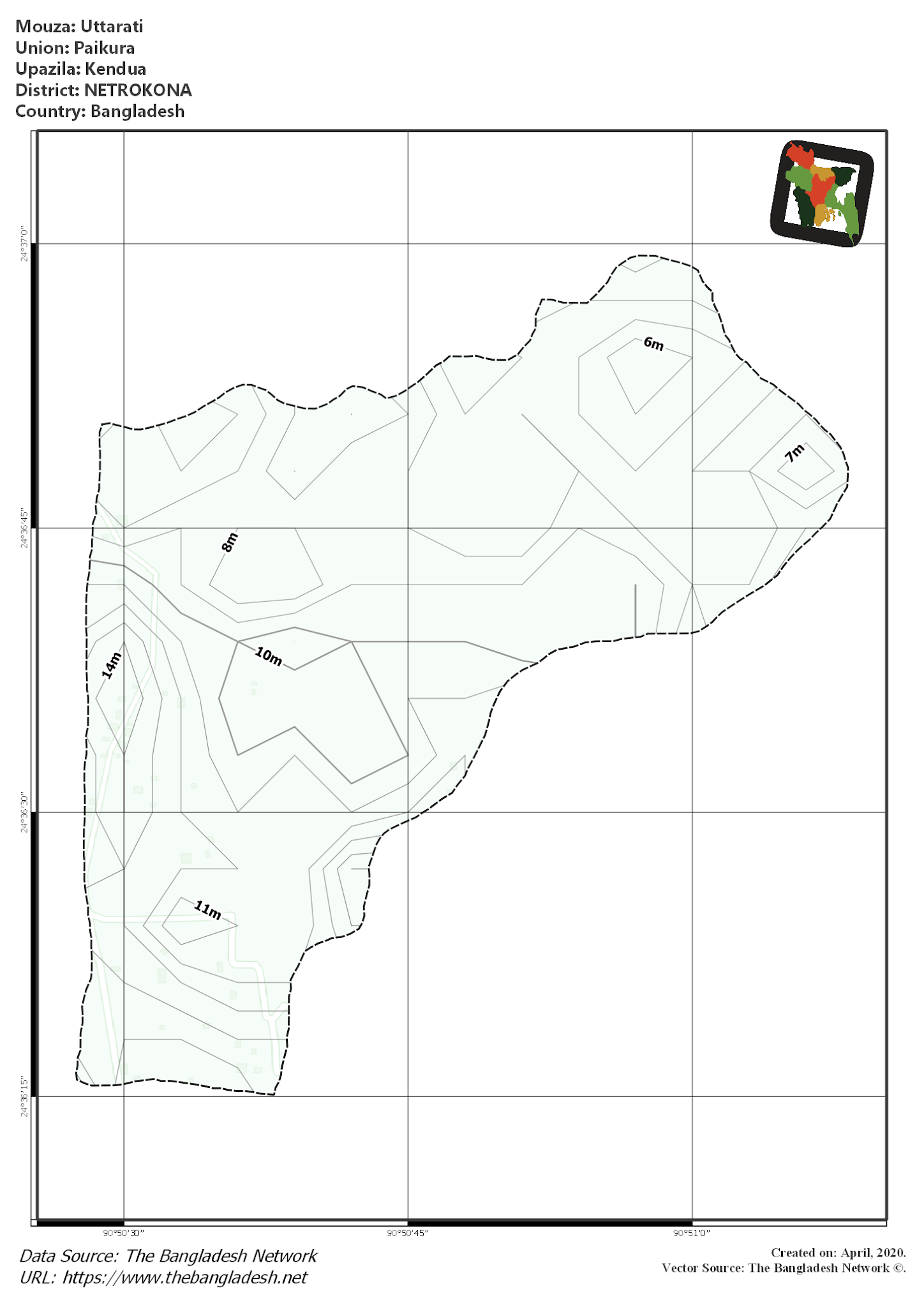 Map of Uttarati Mouza of Kendua Upazila, NETROKONA Map of Uttarati Mouza of Kendua Upazila, NETROKONA, Bangladesh.