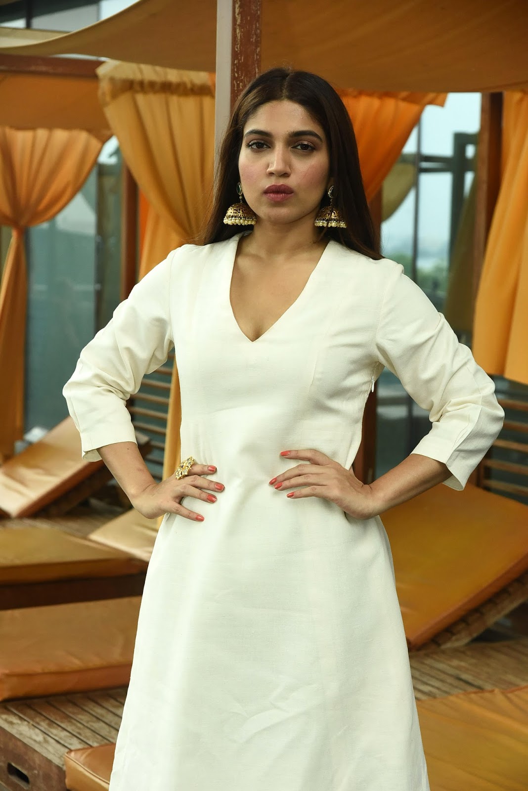 Bhumi Pednekar Looks Hot in White Dress At Film â€œShubh Mangal Savdhanâ€ Promotions in Mumbai