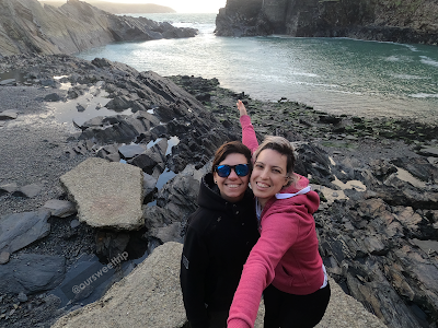 Nós na belíssima Blue Lagoon no País de Gales