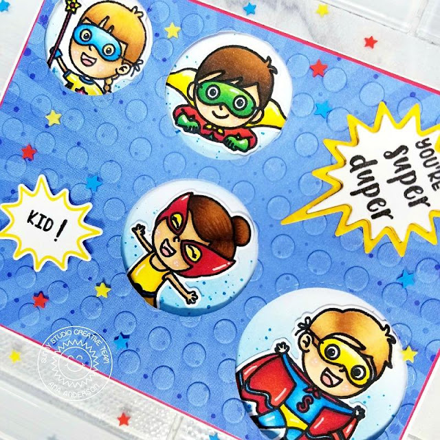 Sunny Studio Stamps: Comic Strip Speech Bubble Dies Super Duper Staggered Circles Dies Card by Ana Anderson Sunny Studio Stamps: Comic Strip Speech Bubble Dies Super Duper Staggered Circles Dies Card by Ana Anderson