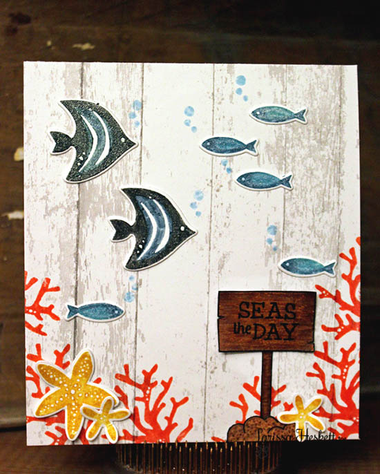 Seas the Day Fish card by Larissa Heskett | Tranquil Tides stamp set & Die set by Newton's Nook Designs #sea #fish #underthesea