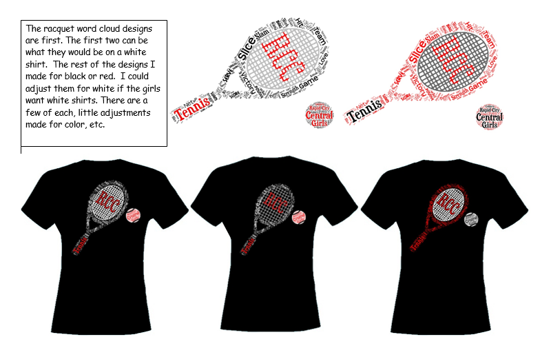 Rapid City Central Tennis Team T Shirt Designs