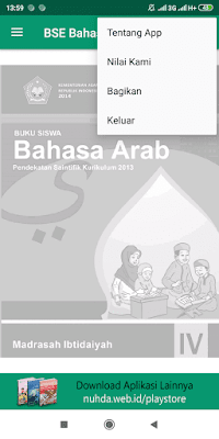 Aplikasi Android Buku Siswa Bahasa Arab Kelas 4 MI Kurikulum 2013 Revisi 2014