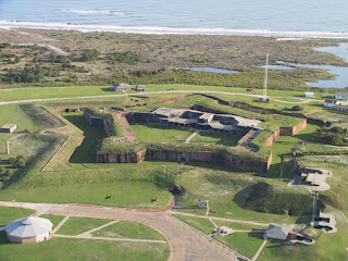An aerial view of Fort Morgan, Gulf Shores, Alabama