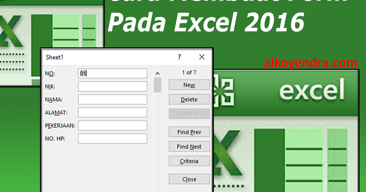Membuat Form Di Excel Membuat Form Di Excel