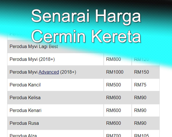 Harga cermin kereta