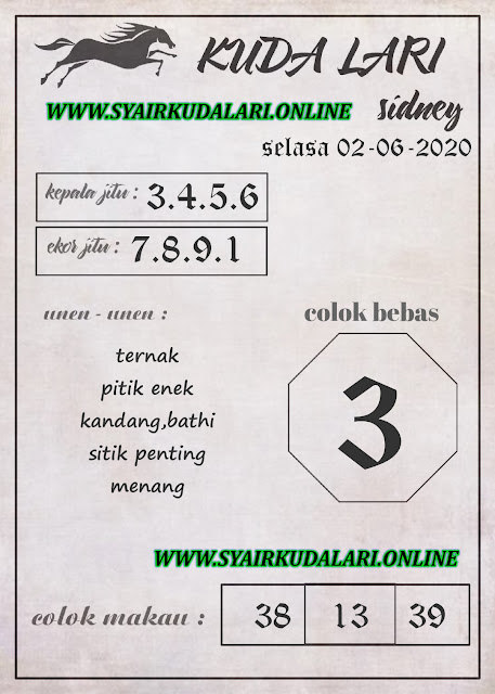 SYAIR TOGEL SYDNEY SELASA 02 JUNI 2020
