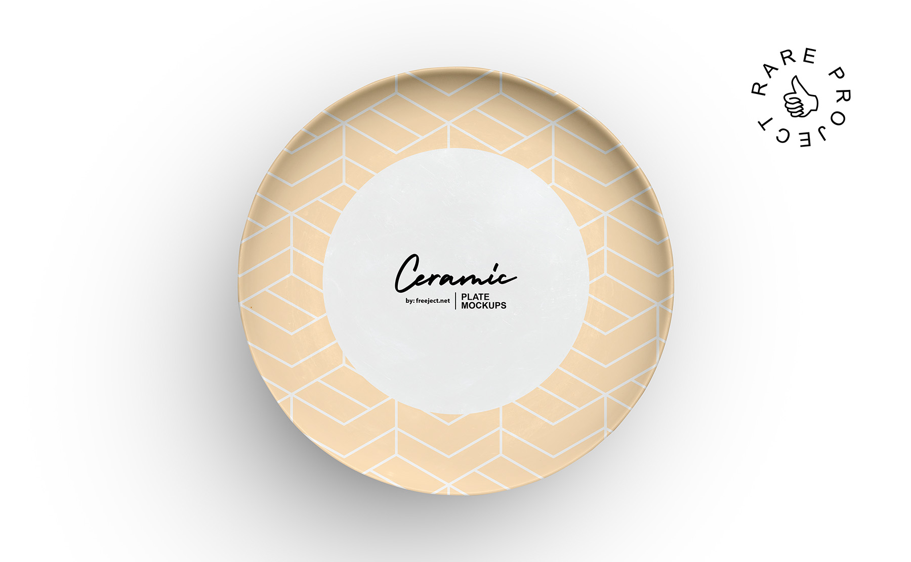 Free Download Ceramic Plate Mockup Design