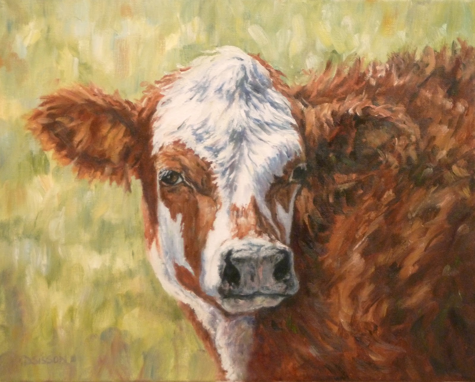 Daily Painting Projects Wooly Calf Oil Painting Cow Art Commission