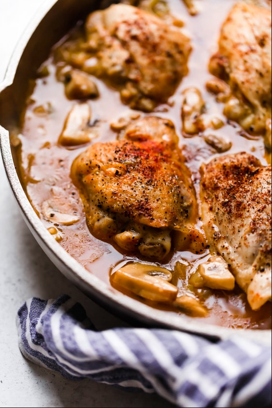 Braised Chicken Thighs With Mushroom And Leeks Yummy Recipe Cooking