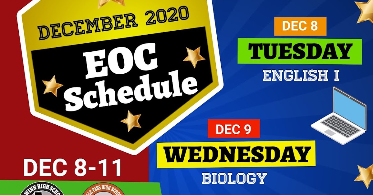 Eagle Pass ISD iVision EPISD DECEMBER EOC SCHEDULE DEC 8 11