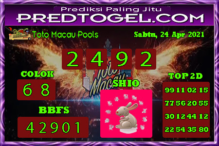 Pred Macau Sabtu 24 April 2021 Pred Togel Toto Macau Terampuh Jitu