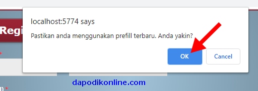 Pastikan Anda menggunakan prefill terbaru