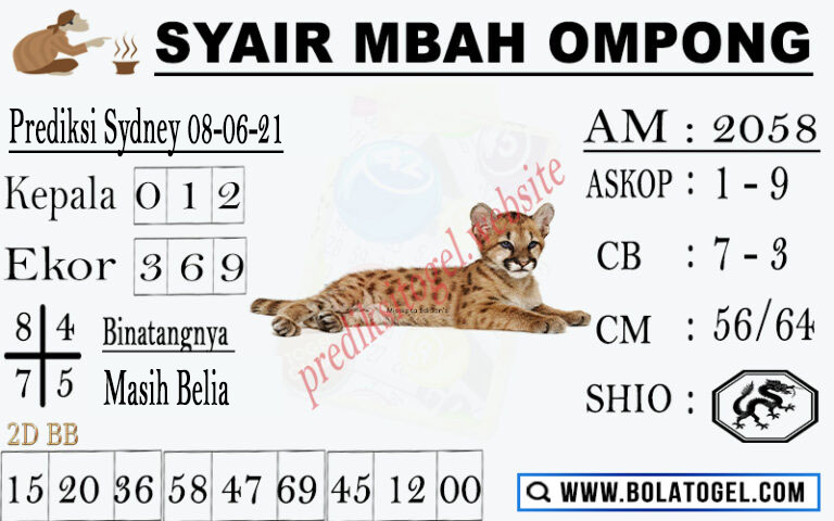 syair nyi plered sydney selasa 08 juni 2021 SYAIR NYI PLERET