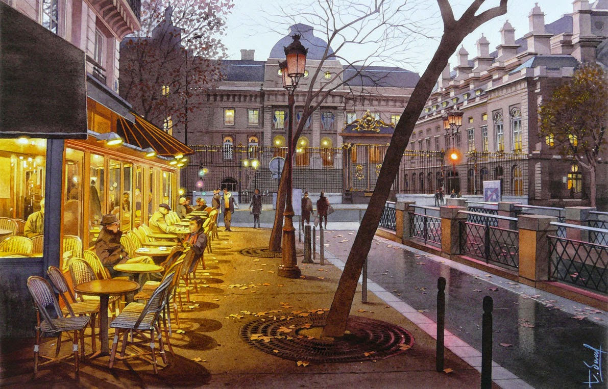 11-Palace-of-Justice-Thierry-Duval-Snippets-of Real-Life-in Watercolor-Paintings-www-designstack-co