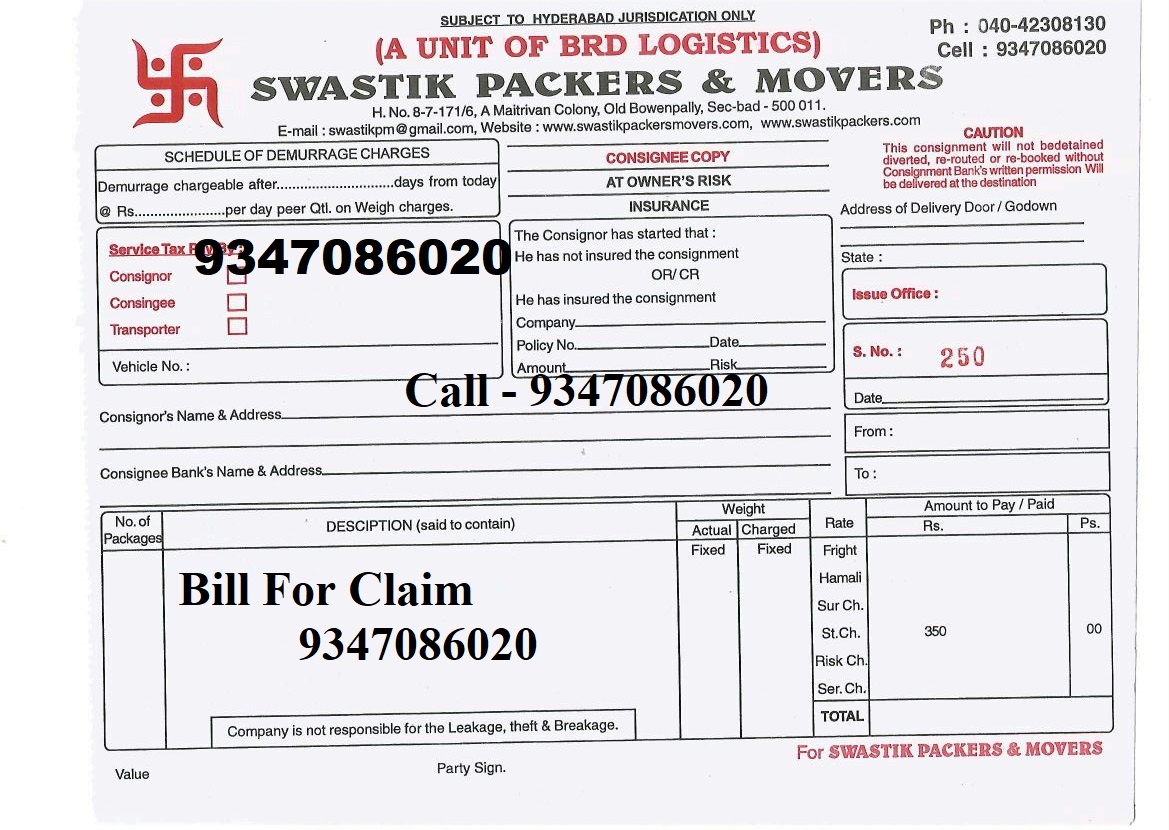 Packers And Movers Bill Hyderabad Relocation Bill For Claim Hyderabad Packers And Movers Bill Packers And Movers Html Templates