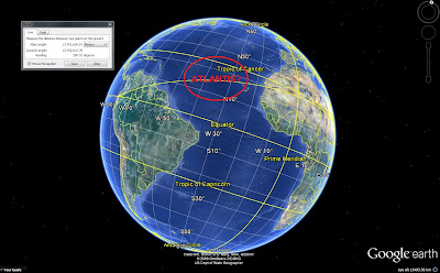 вид на Землю из космоса, расстояние 15000 км, место расположения Атлантиды, Гугл Земля, скриншот