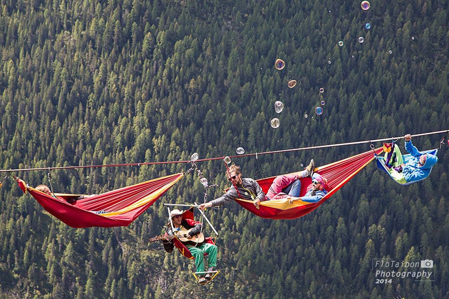 Crazy International Festival Where You Sleep in Hammocks Hundreds of Feet Above the Italian Alps