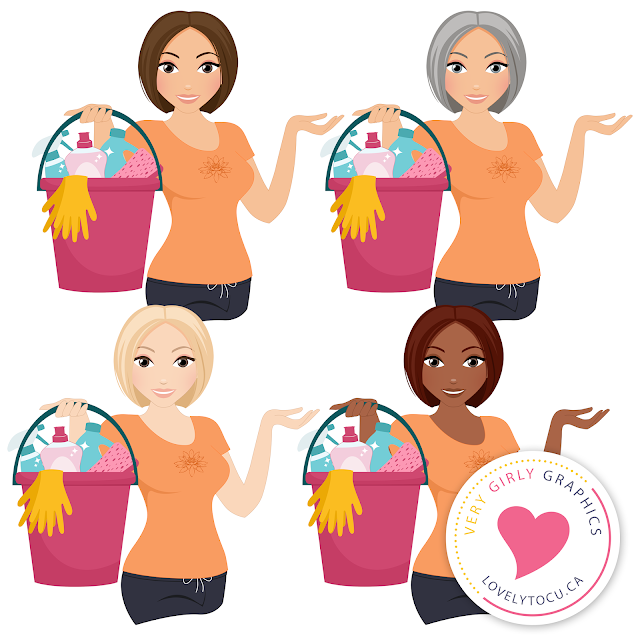 Free cleaning woman clipart from Lovelytocu