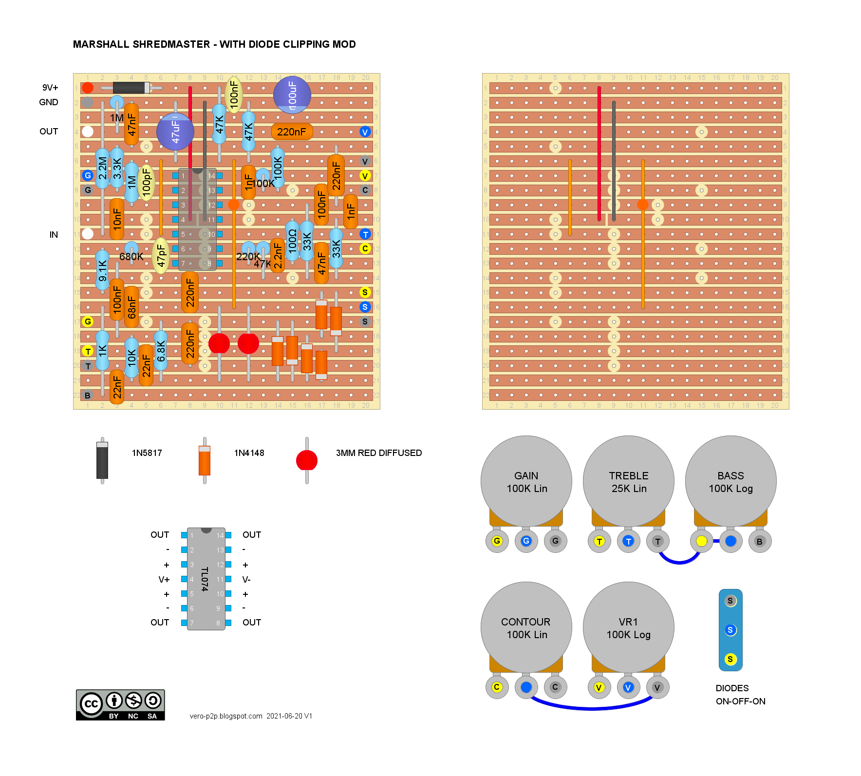Guitar Effects - Vero - Point to Point - Tag Board Layouts: MARSHALL