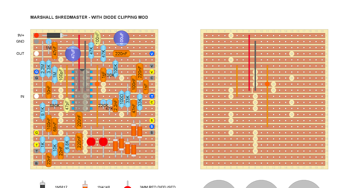 Guitar Effects Vero Point to Point Tag Board Layouts MARSHALL