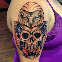 Tatuajes de buhos y calaveras 