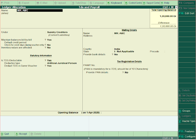 How to pass TDS entries in telly with examples