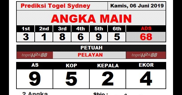 PREDIKSI SYDNEY POOLS 06 JUNI 2019 PREDIKSI88