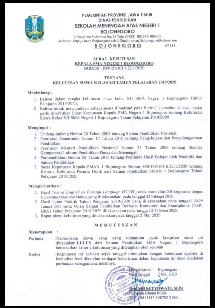 Sma Negeri 1 Bojonegoro Sma Rujukan