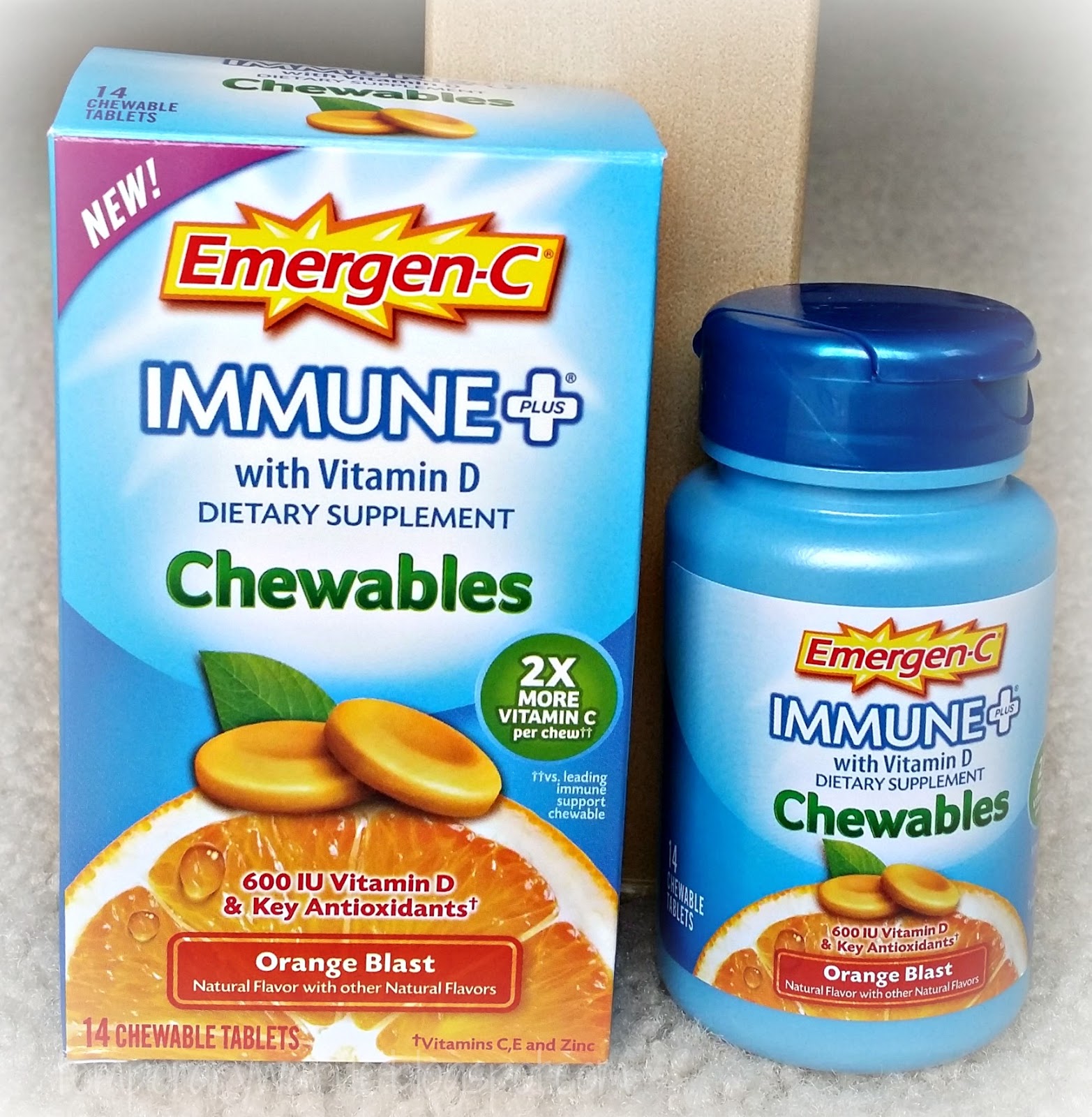 Temporary Waffle EmergenC Immune+ Chewable Orange Blast Vitamin