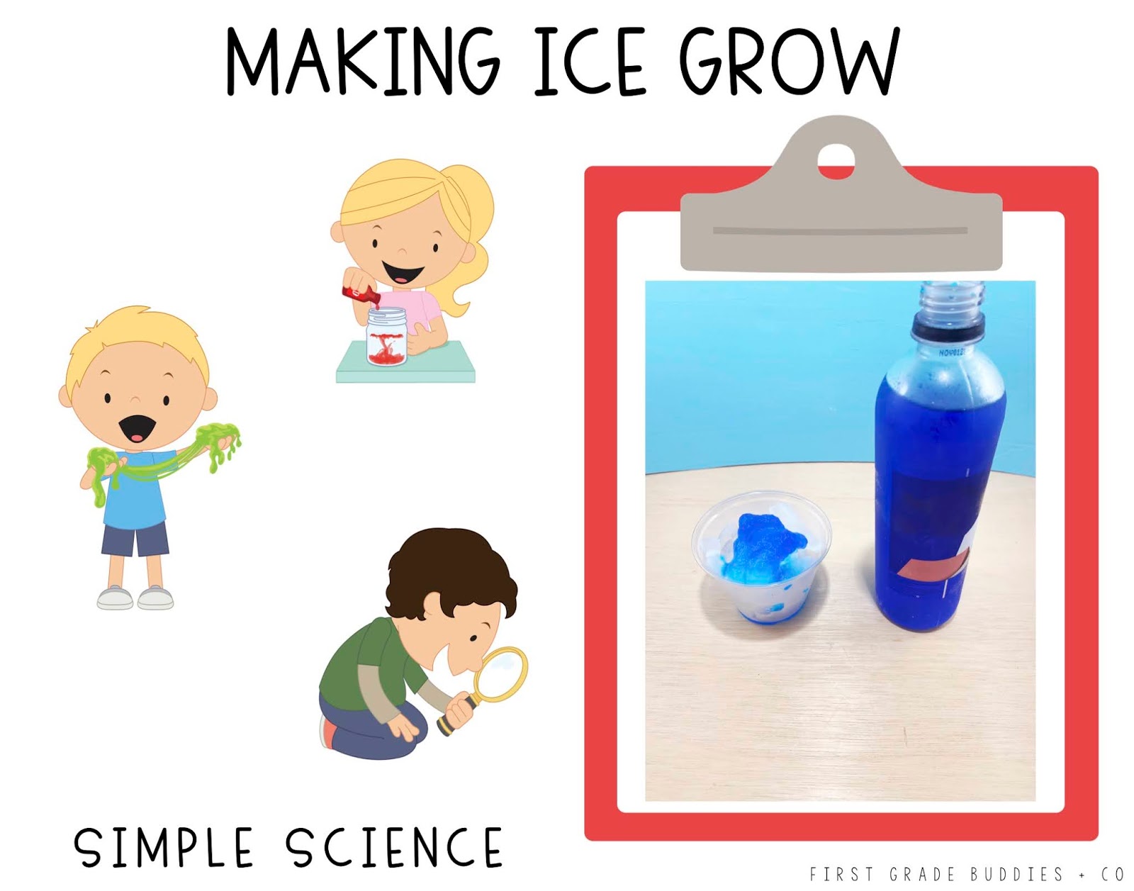 Simple Science Making Ice Grow First Grade Buddies