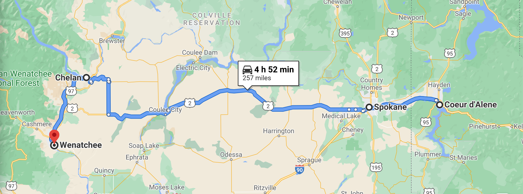 Travel Tips & Route Through Idaho and Washington Visiting Coeur d