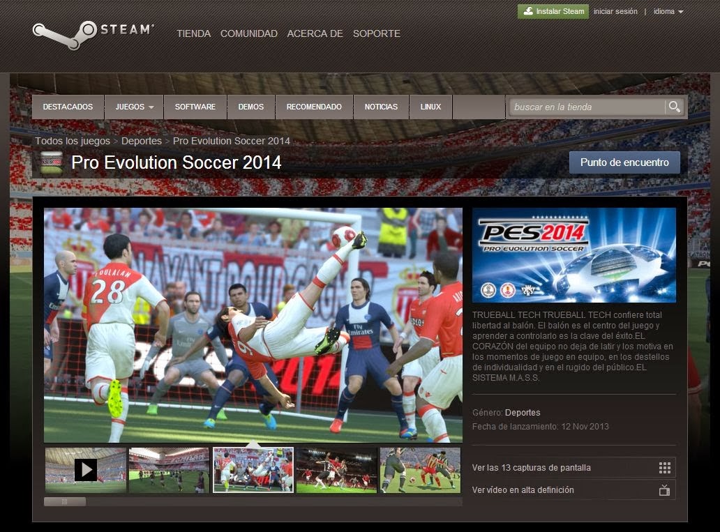 Locosxelpes Pro Evolution Soccer 2014 ya se encuentra disponible en Steam