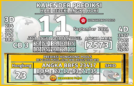 Prediksi Warung Togel Hongkong Sabtu 11 September 2021