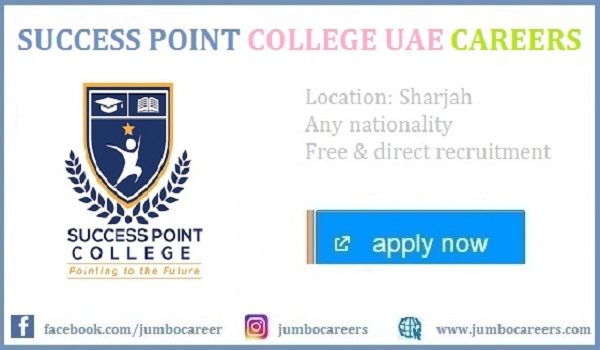 Receptionist jobs in Sharjah |  success point college sharjah Job Salary |  Graphic designer cum photographer vacancies in UAE