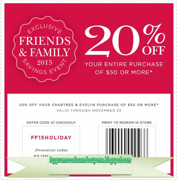 Coupon codes for stores similar to Crabtree and Evelyn Canada