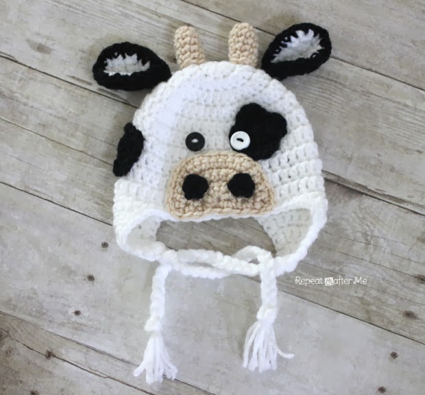 Crochet Cow Hat Pattern - Repeat Crafter Me