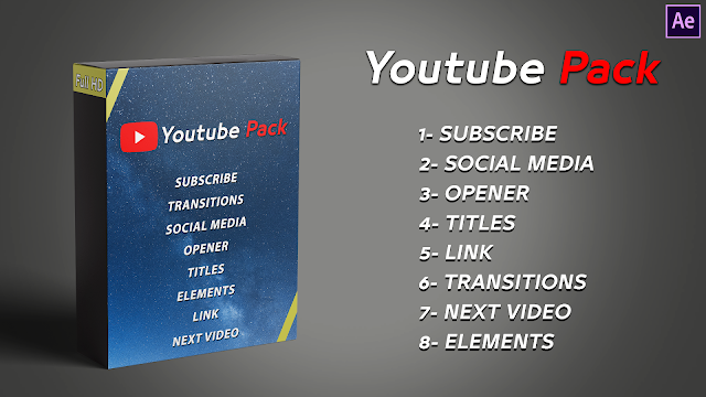 حزمة اليوتيوب الرائعة | Youtube Pack After Effects Free ،  Youtube Pack After Effects Free
