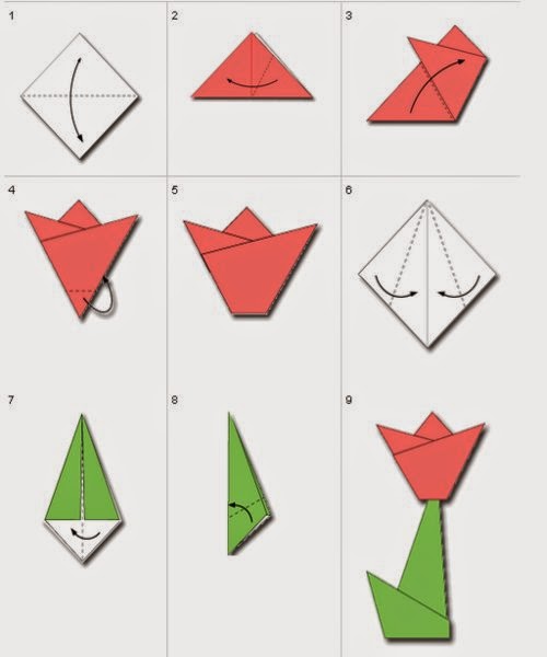 tutorial origami  membuat  bunga 
