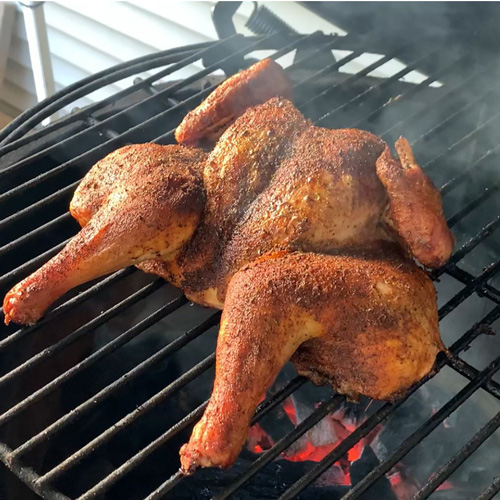 Fire Roasted Whole Chicken on the Big Green Egg