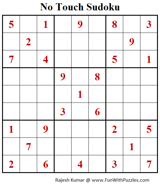 No Touch Sudoku Puzzle (Daily Sudoku League #202)