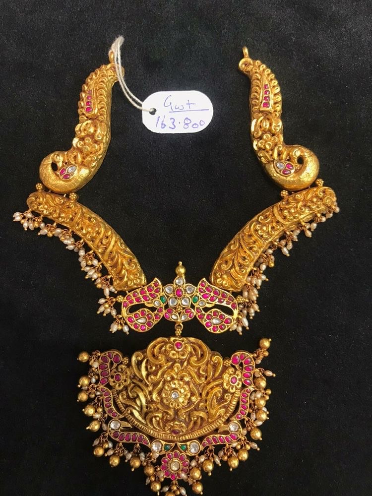 Nakshi Kundan Long Haram - Jewellery Designs